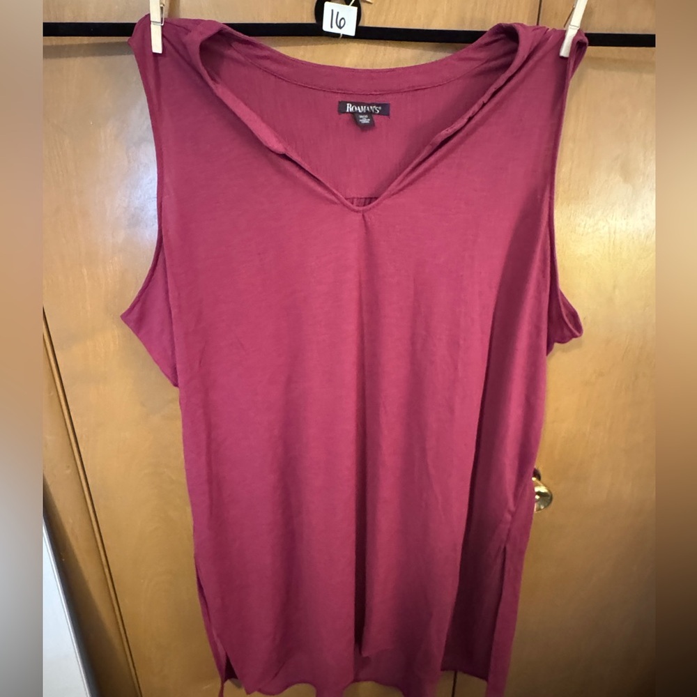 Roaman's Pink Sleeveless Tunic